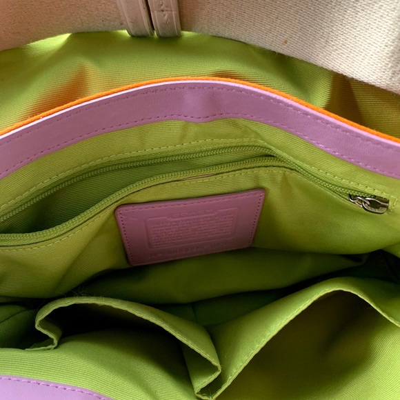 Multicolor striped Coach purse - Picture 6 of 8